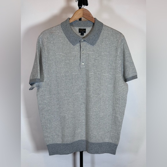 NWOT Jcrew Short-sleeve cashmere sweater-polo in glen plaid - Picture 6 of 9
